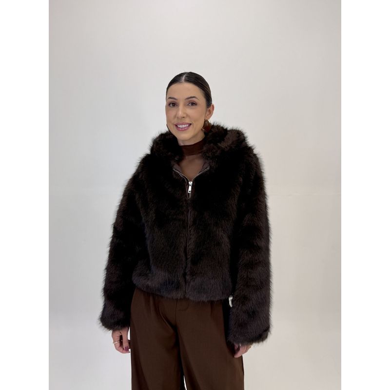 JAQUETA DE PELO CAFÉ CLEO 