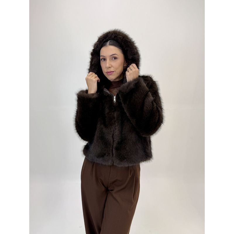 JAQUETA DE PELO CAFÉ CLEO 