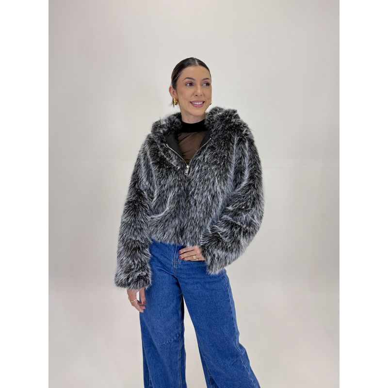 JAQUETA DE PELO PRETO CLEO 