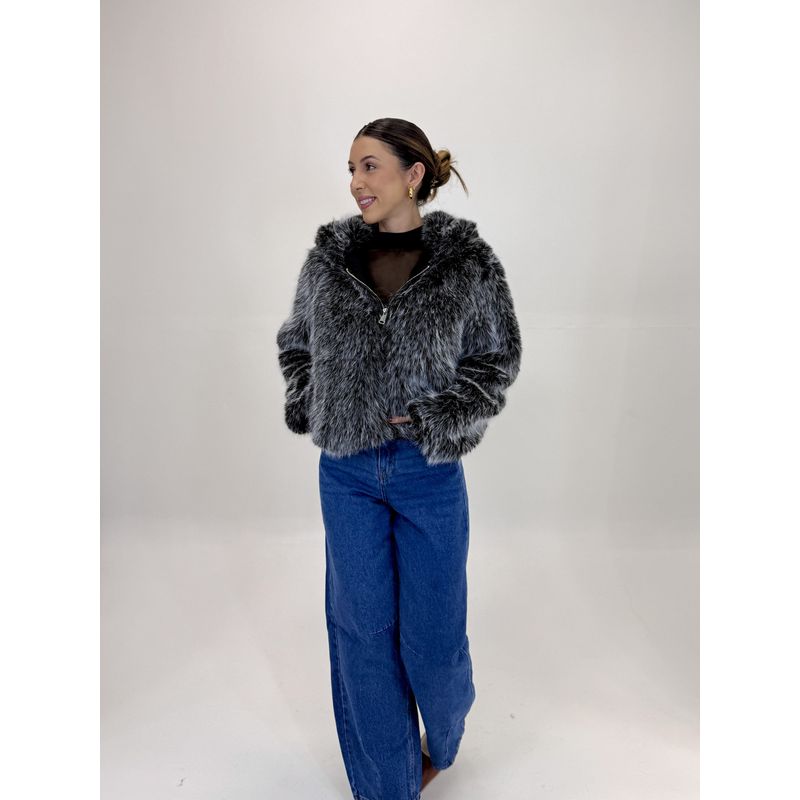 JAQUETA DE PELO PRETO CLEO 