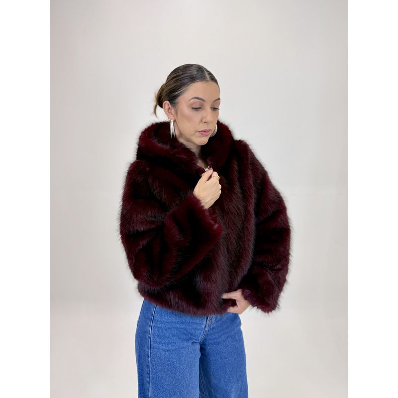 JAQUETA DE PELO VINHO CLEO 