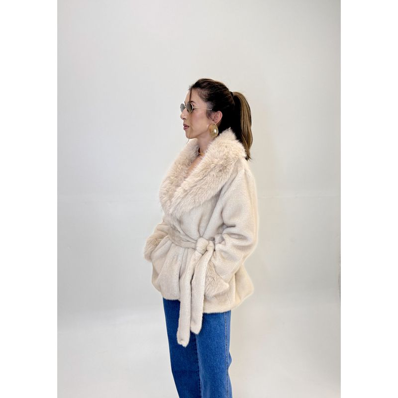 CASACO DE PELO LIRIA BEGE 