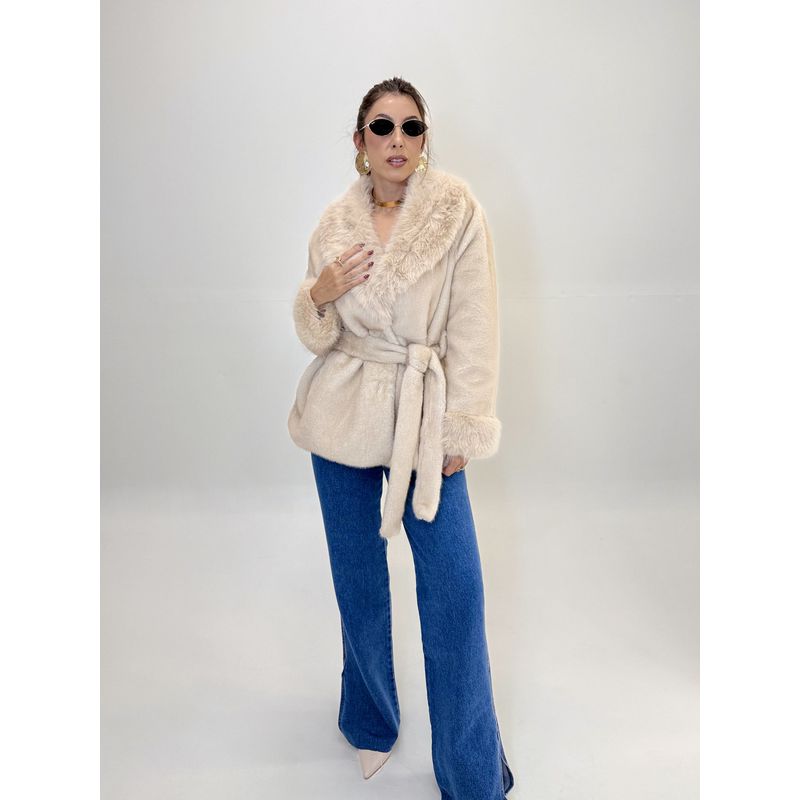CASACO DE PELO LIRIA BEGE 