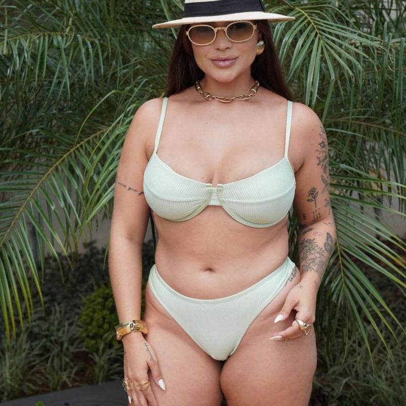 conjunto retro meia taça pistache - 775438 - Ella Moda Praia