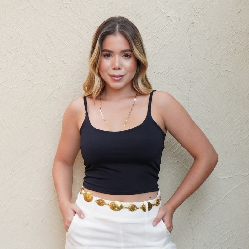 Cropped Alça Fina - 2083640441400 - Ella Moda Praia