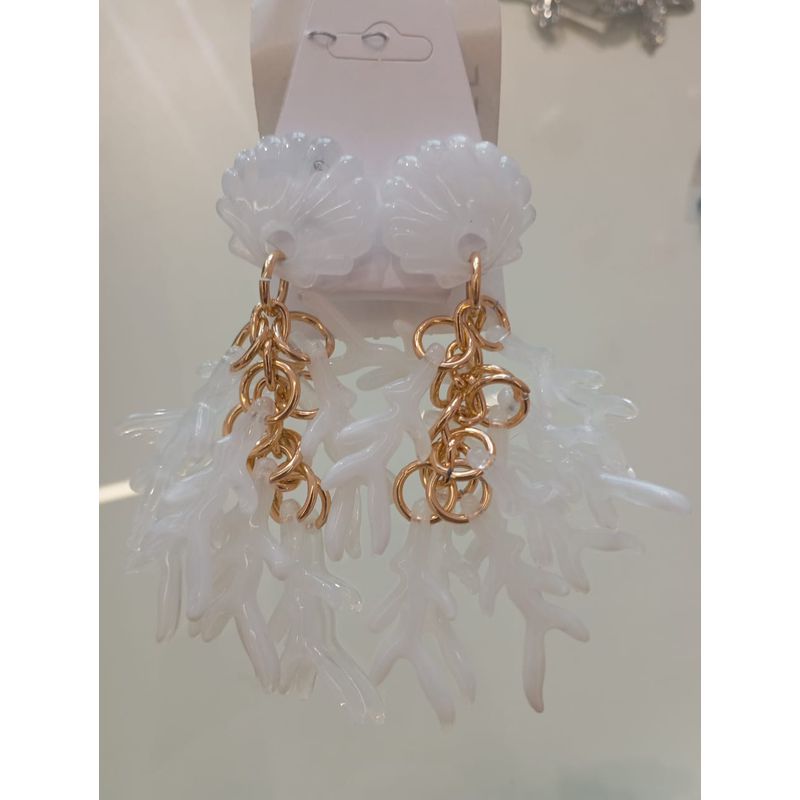 Brinco Oceano branco - 4002 - Ella Moda Praia