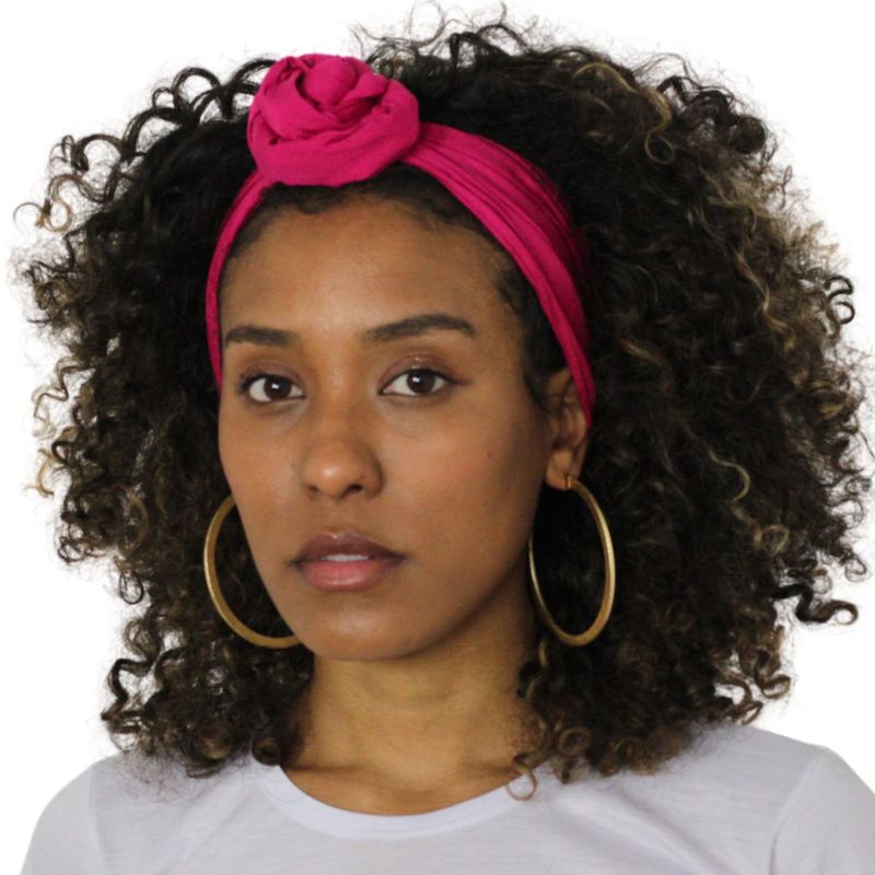 Turbante Africano Liso Rosa - Estilo Afro