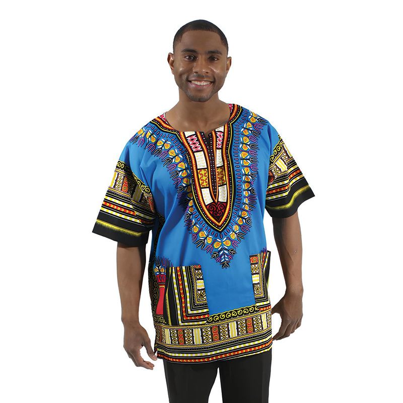 Bata Africana Dashiki Azul - Estilo Afro