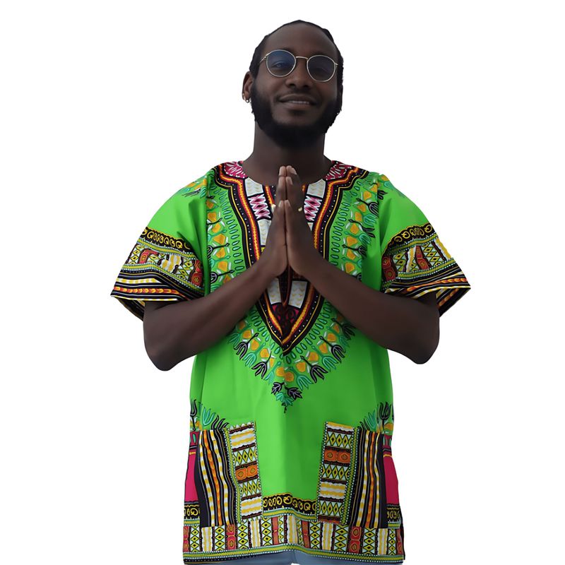 Bata Africana Dashiki Verde - Estilo Afro