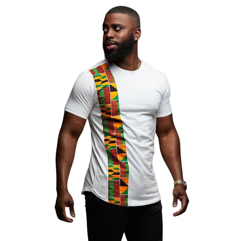 Camiseta Afro Masculina Barra Branca - Estilo Afro