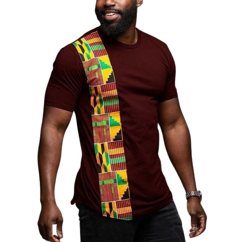 Camiseta Afro Masculina Barra Grená - Estilo Afro