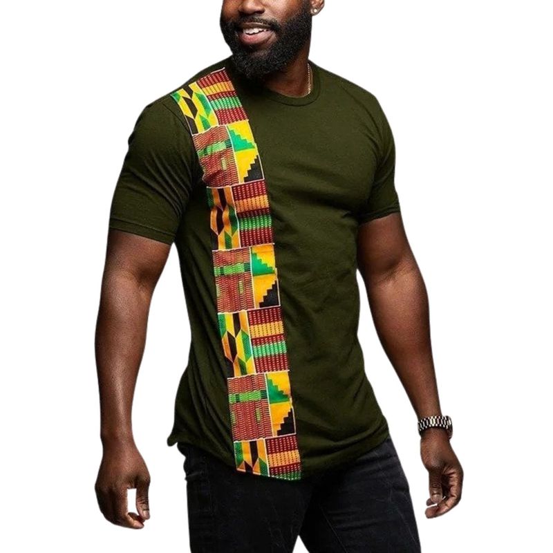 Camiseta Afro Masculina Barra Verde - Estilo Afro