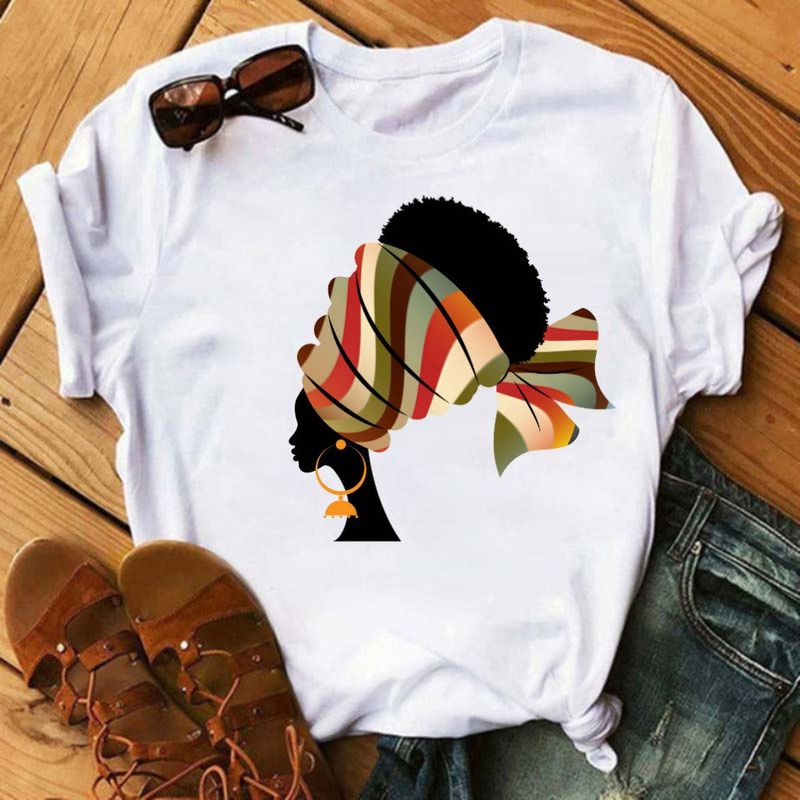 Camiseta Menina Rainha Negra Turbante - Estilo Afro