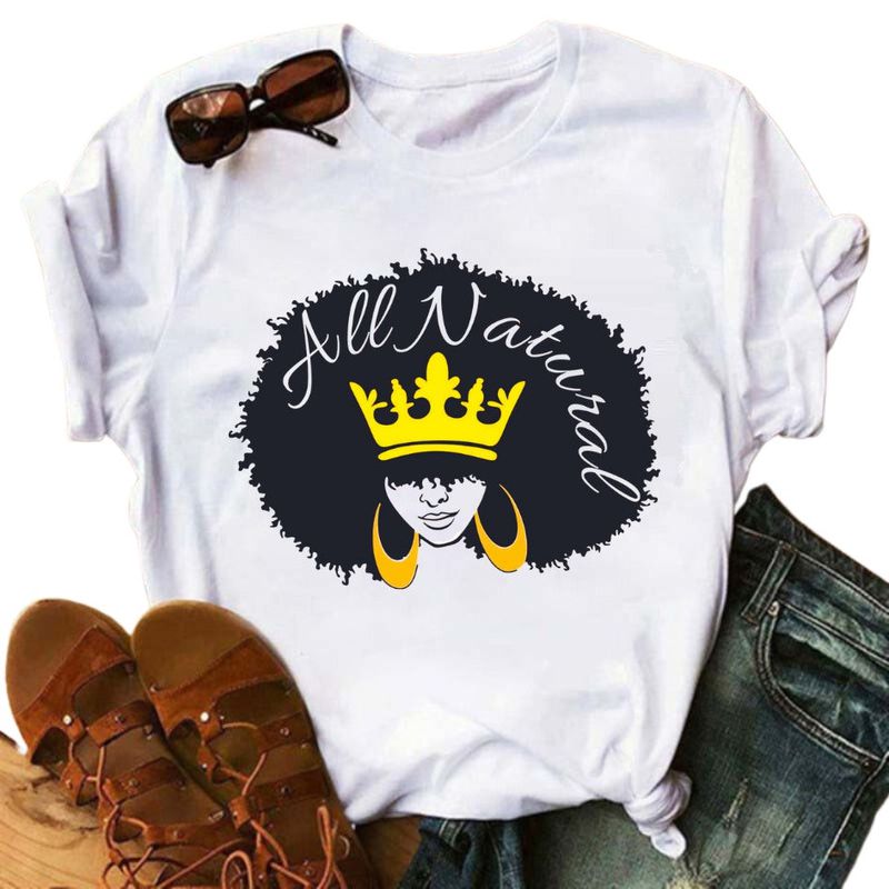 Camiseta Menina Rainha Negra Minha Coroa - Estilo Afro