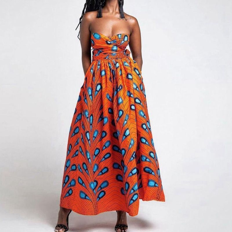 Vestido Africano Ankara Dashiki Abobora - Estilo Afro