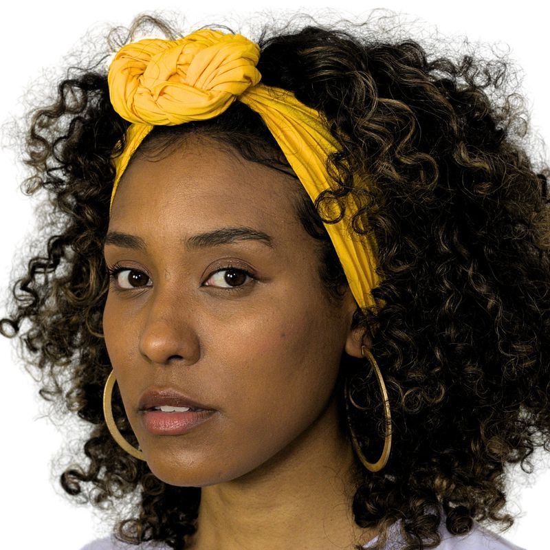 Turbante Africano Liso Amarelo - Estilo Afro