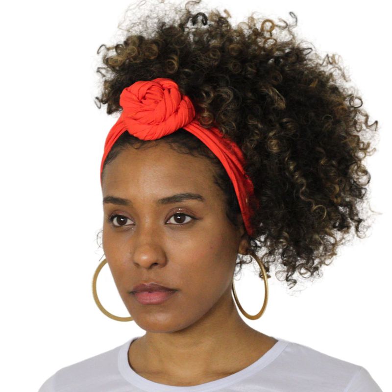 Turbante Africano Liso Laranja - Estilo Afro