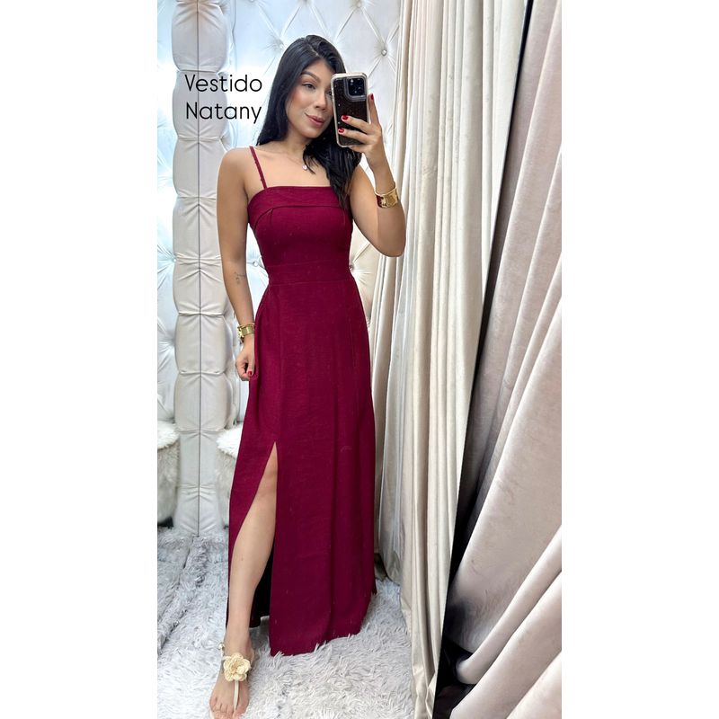 Vestido Natany marsala