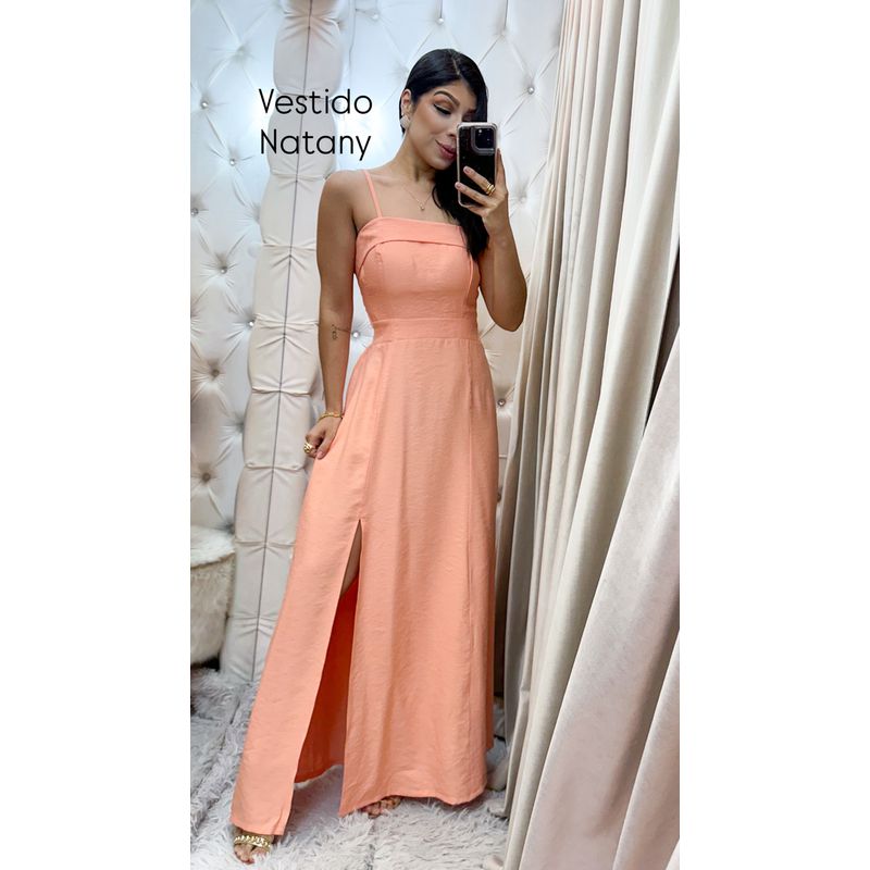 Vestido Natany goiaba