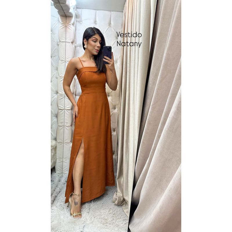 Vestido Natany caramelo
