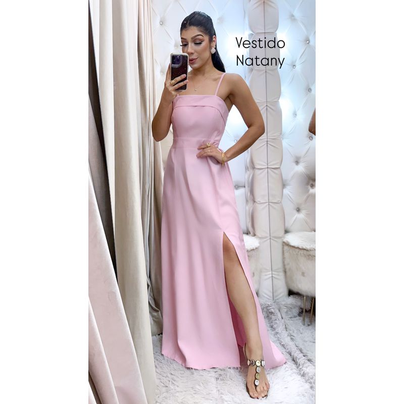 Vestido Natany rosa claro