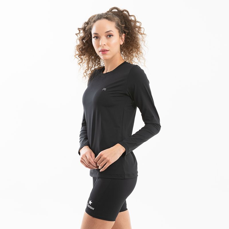 Camiseta Feminina Manga longa - Preta