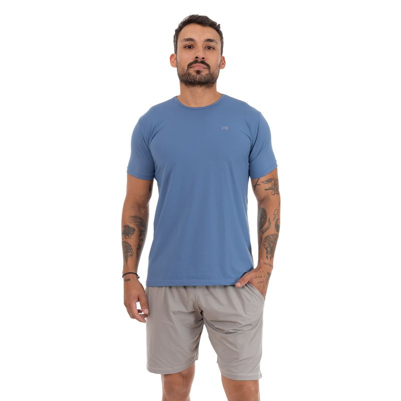 T-shirt Masculina UV50 - Azul luxo