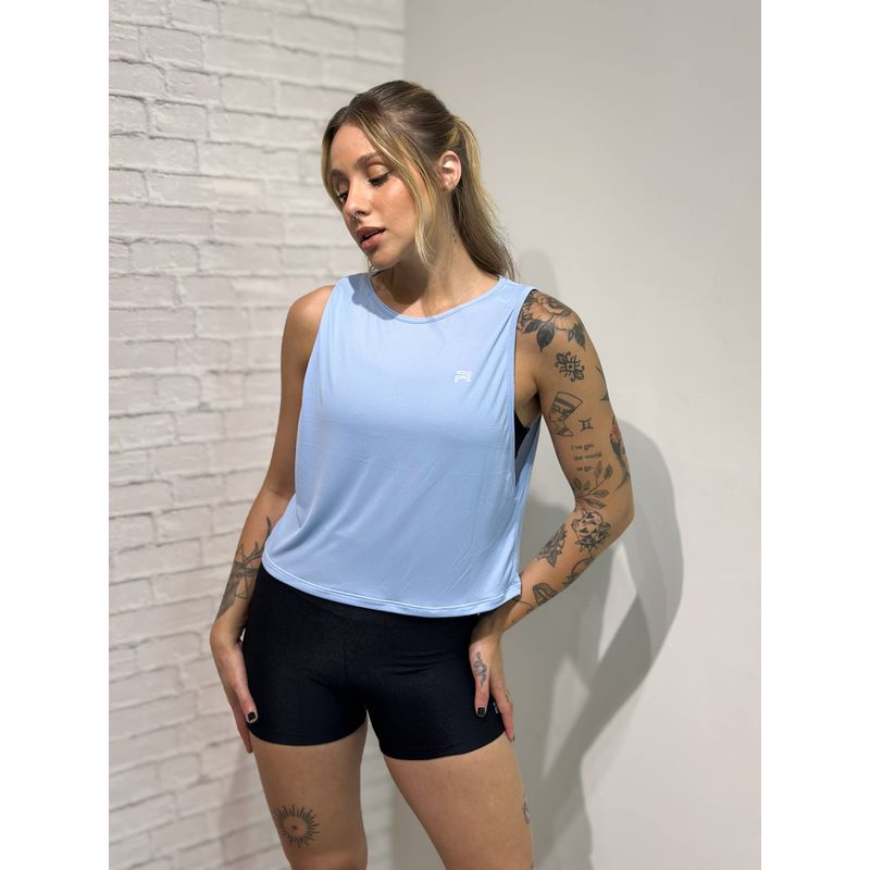 Regata Cropped - Azul Bebê