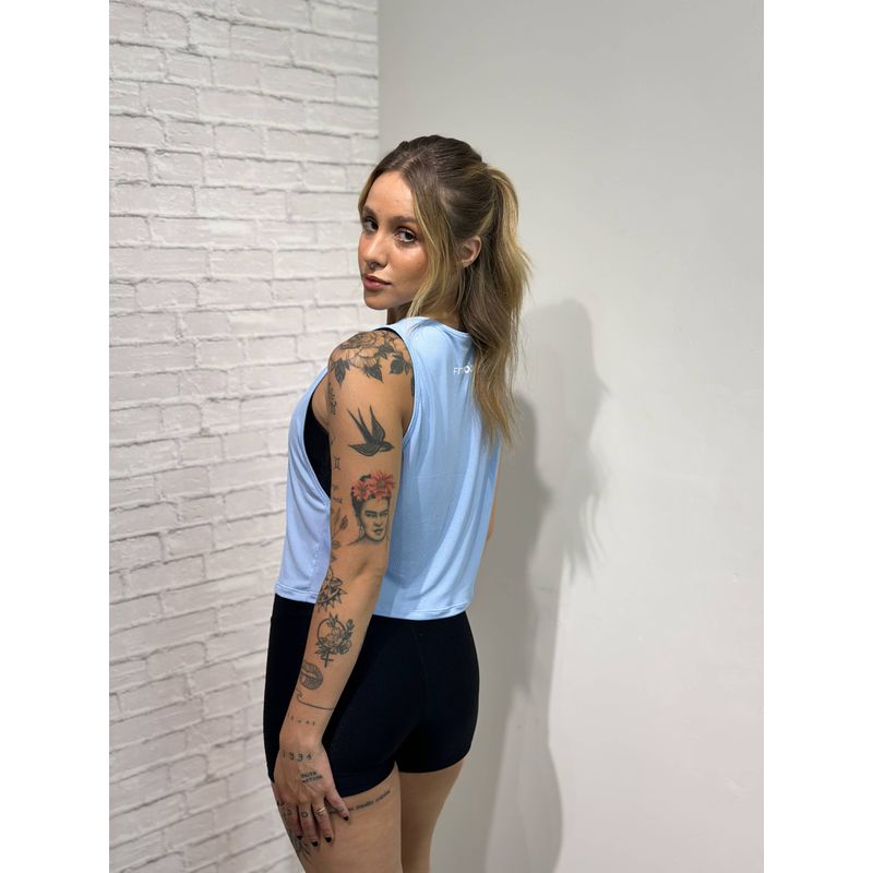 Regata Cropped - Azul Bebê