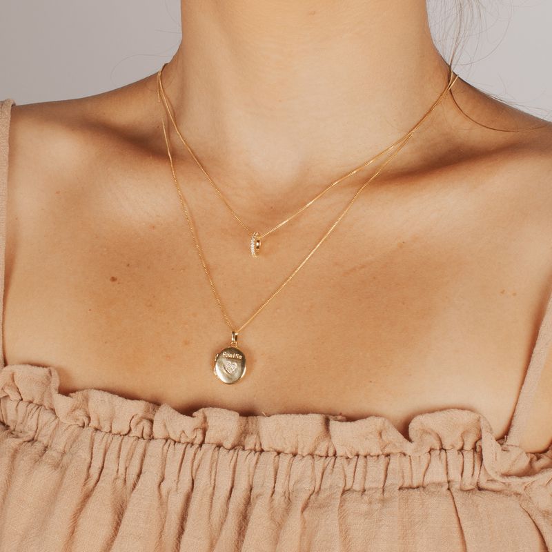 Colar Cristal- banho ouro 18k