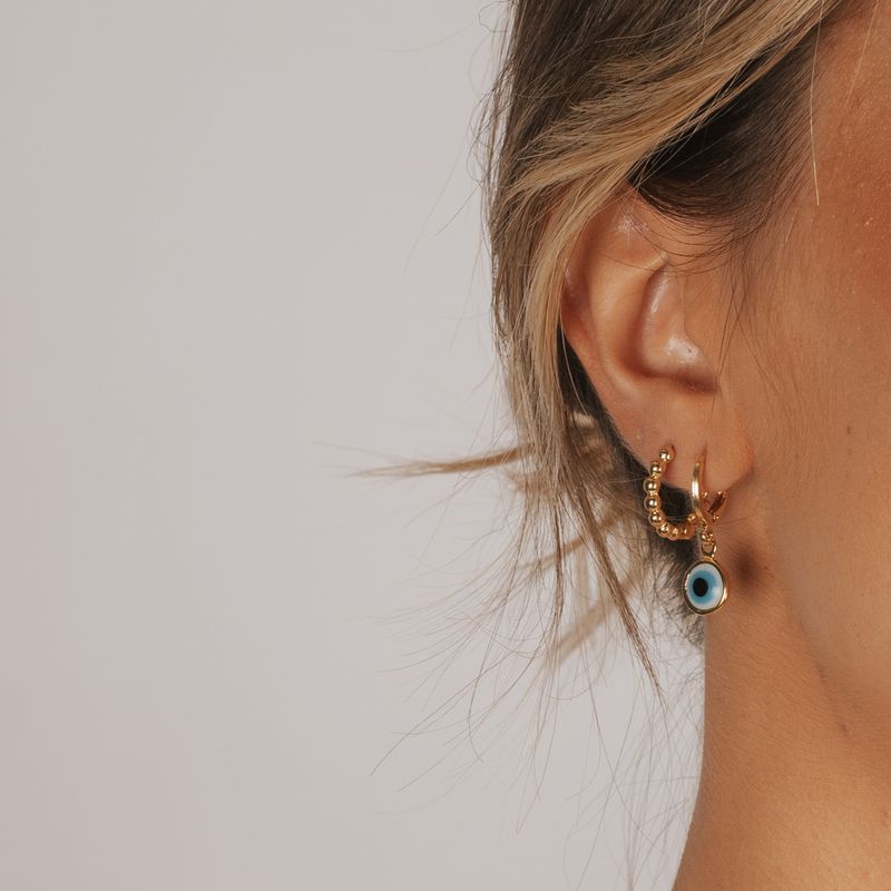 Argola Olho Grego- banho ouro 18k