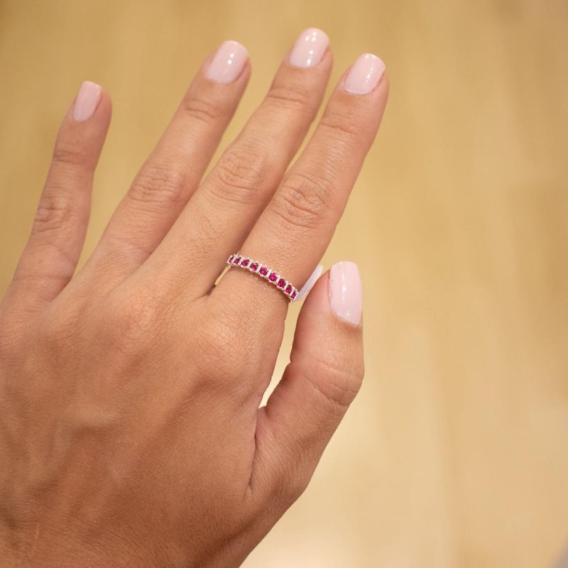 Anel Aparador Pink- banho prata