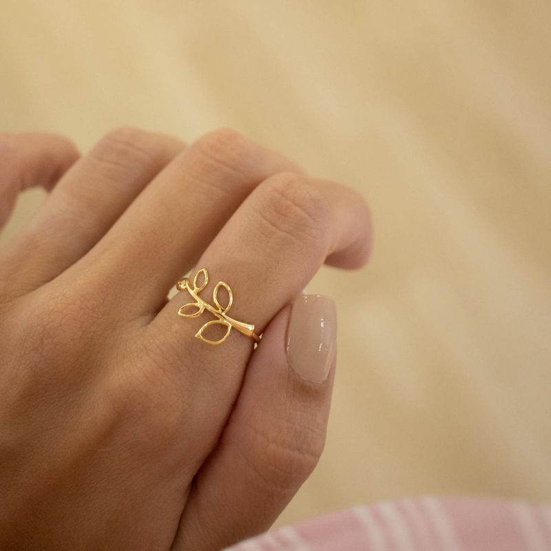 Anel Ramo- banho de ouro 18k