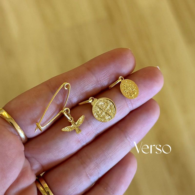 Alfinete Batizado- banho ouro 18k