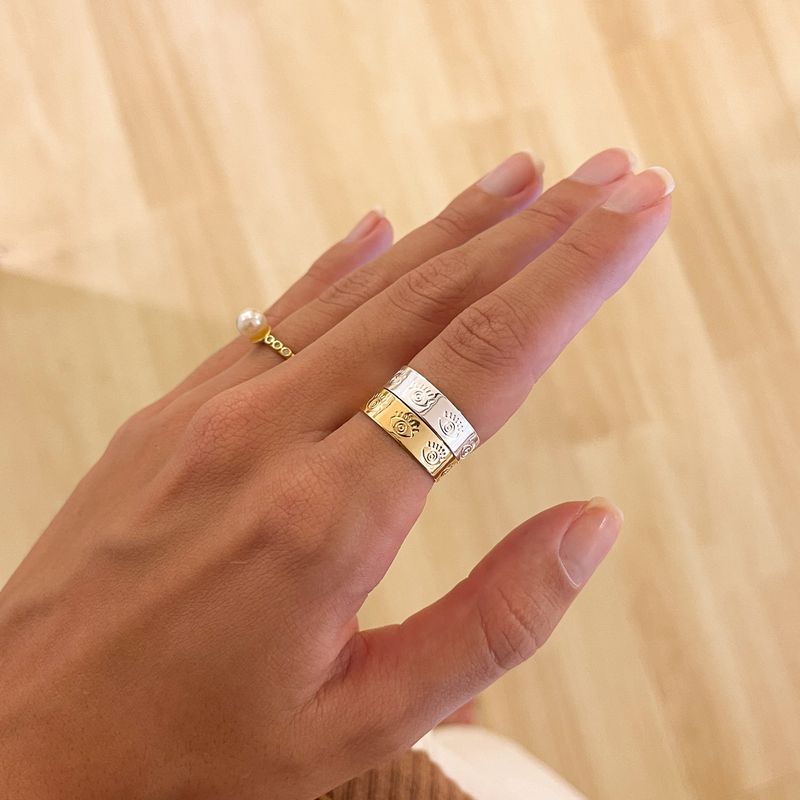 Anel Sorrento Ajustável - banho ouro 18k e prata