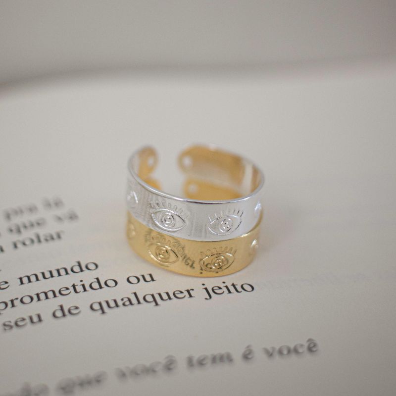 Anel Sorrento Ajustável - banho ouro 18k e prata