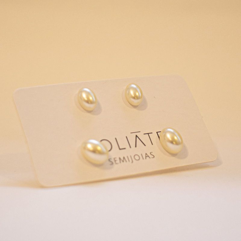 Dupla Pérolas- banho ouro 18k