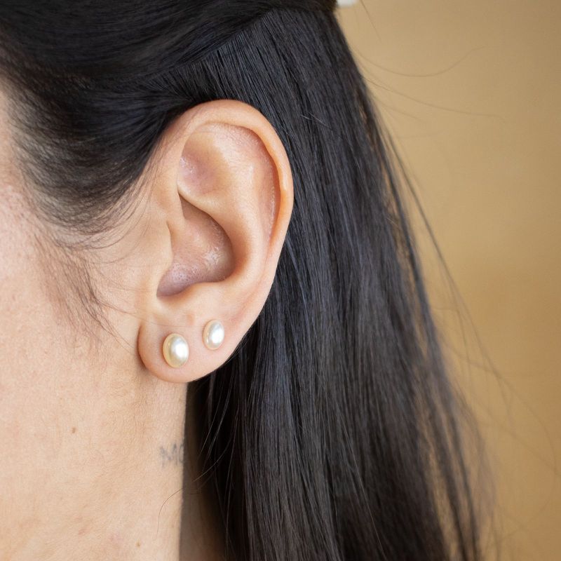 Dupla Pérolas- banho ouro 18k