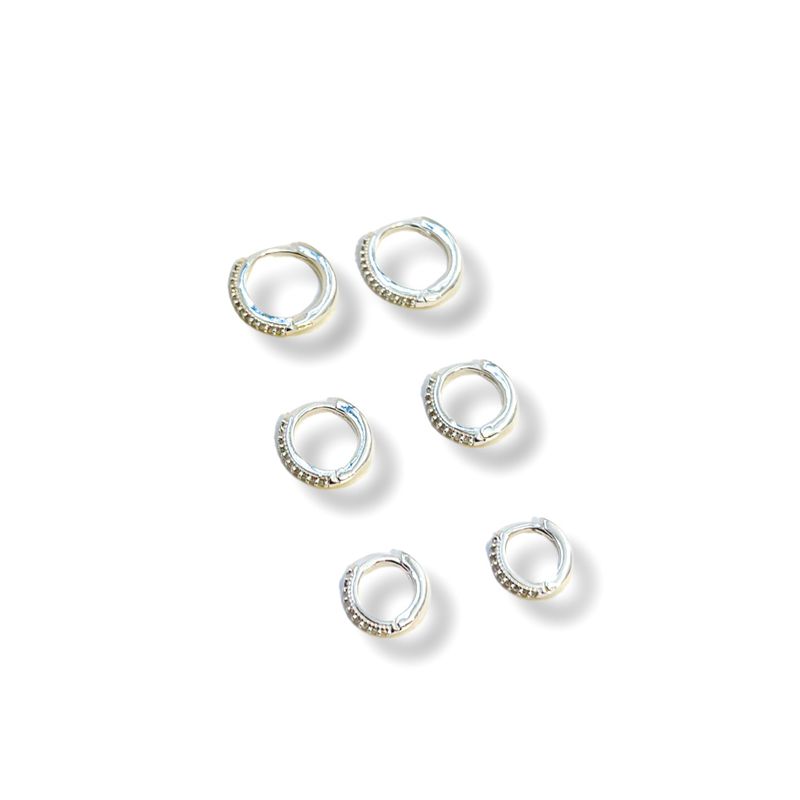 Trio Cravejado- banho prata