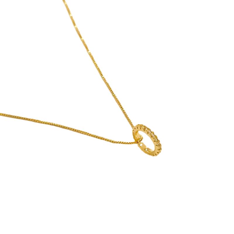 Colar Cristal- banho ouro 18k