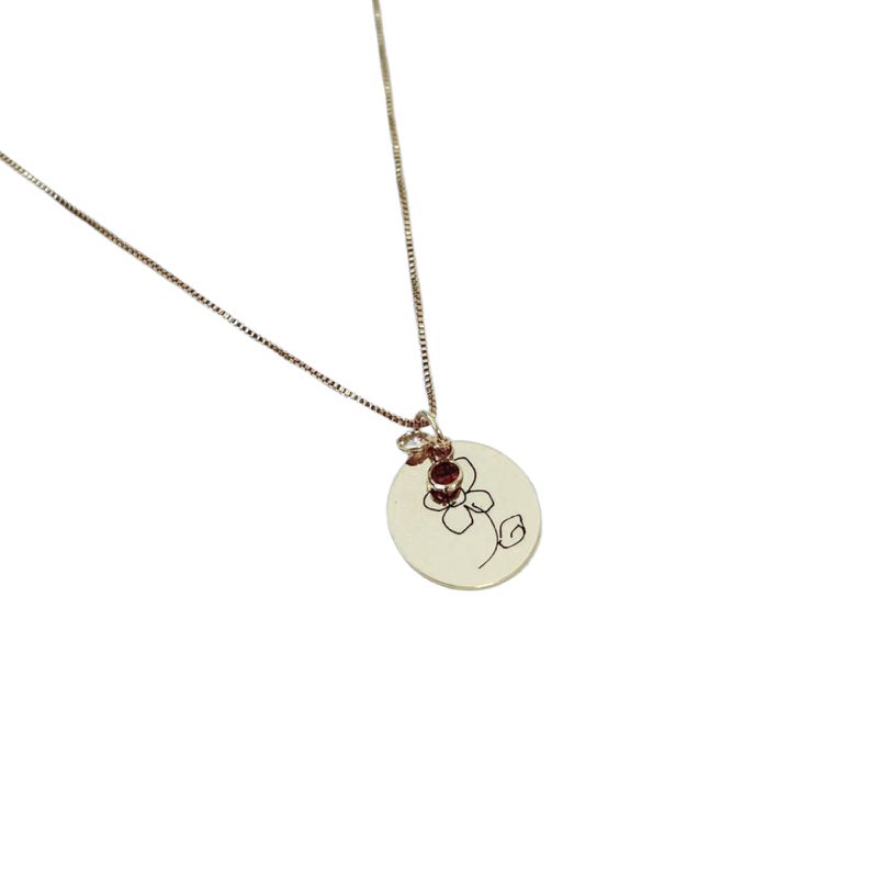 Colar Medalha P +mini colorido - banho prata (leia a descrição)