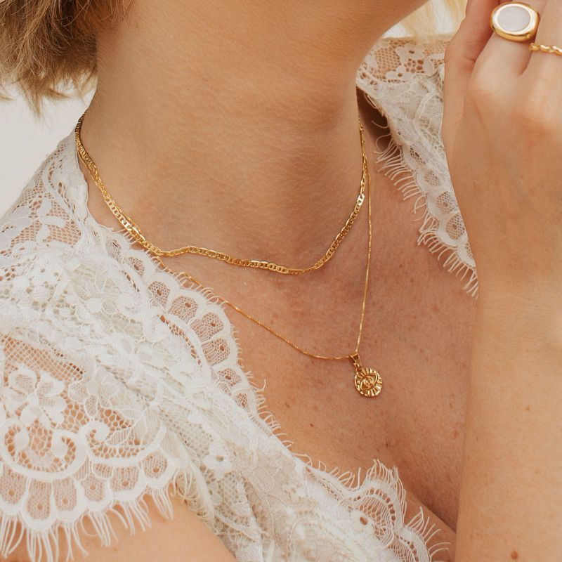 Colar Olho Grego- banho ouro 18k