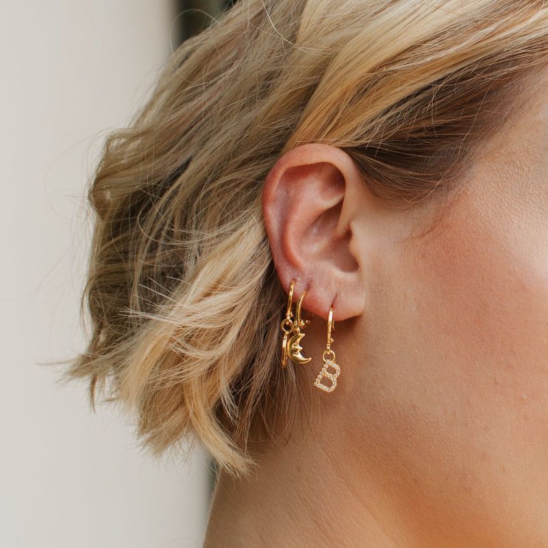 Argola Luar- banho ouro 18k