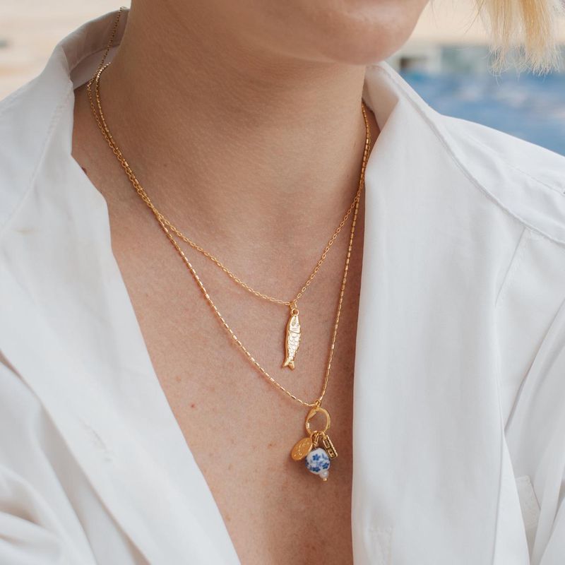 Charm Blue- banho ouro 18k