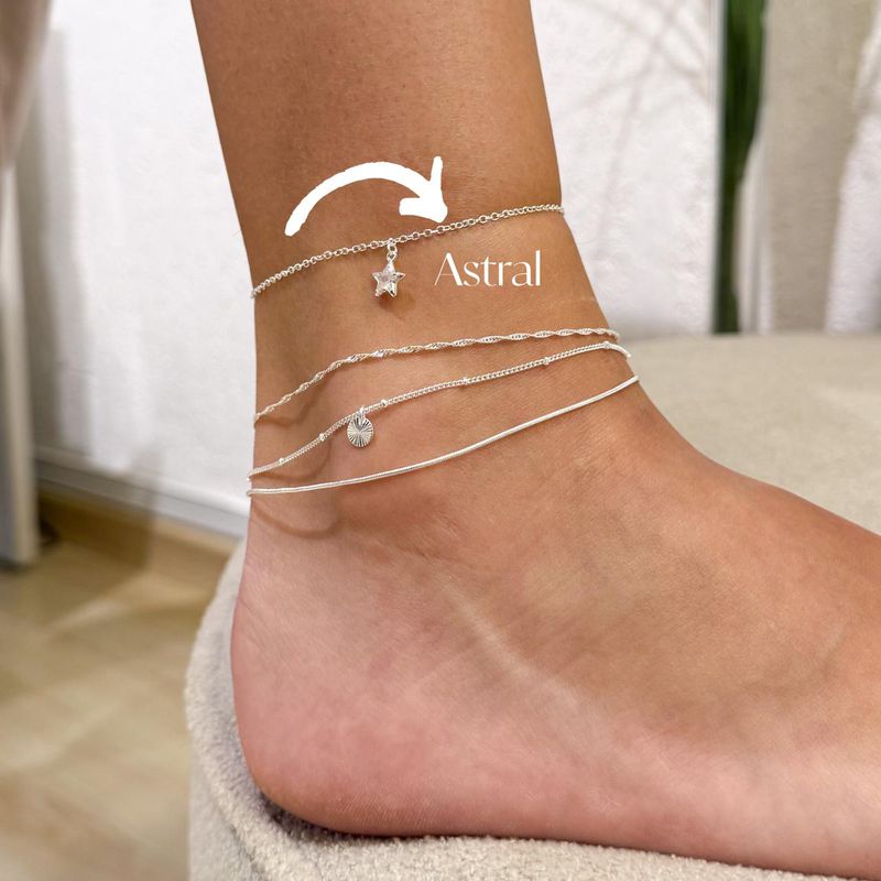 Tornozeleira Astral- banho prata