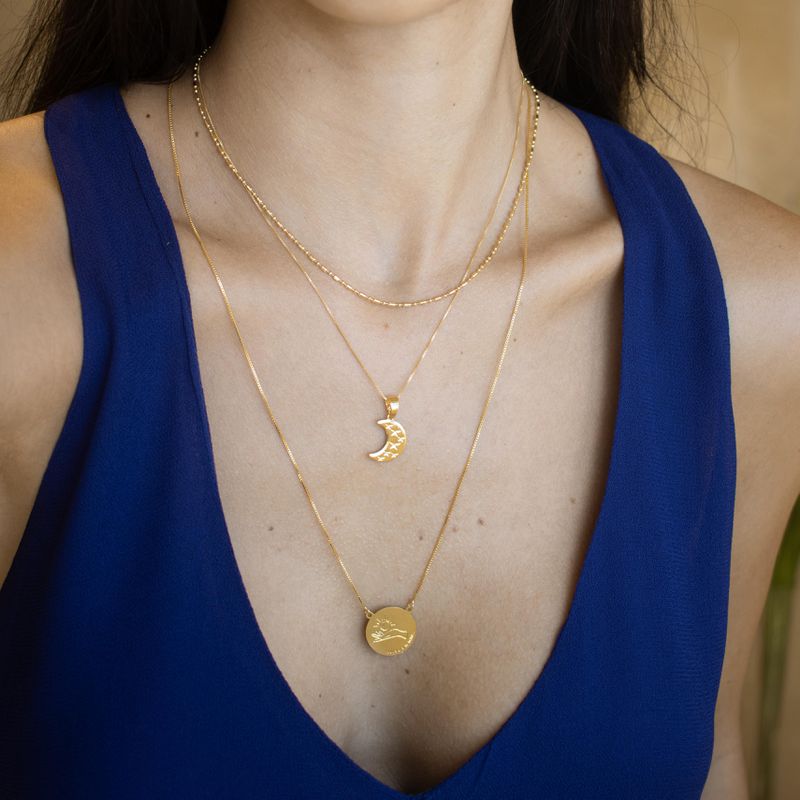 Escapulário Vive em Mim- banho ouro 18k