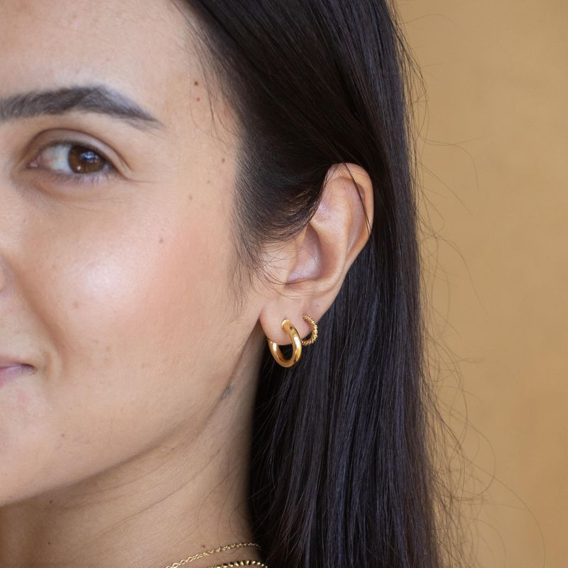 Argola Tubo- banho ouro 18k