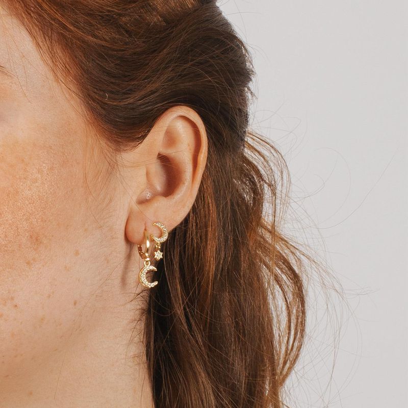 Brinco Anoitecer- banho ouro 18k