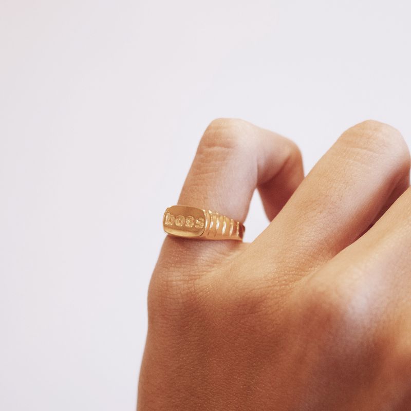 Anel Dedinho Boss Ajustável- banho ouro 18k