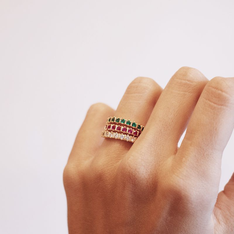 Anel Aparador Cristal- banho prata